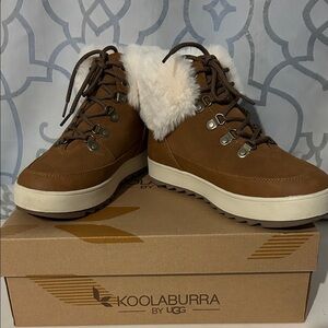 Koolaburra Ugg Brown Winter Boots with Cream Fur